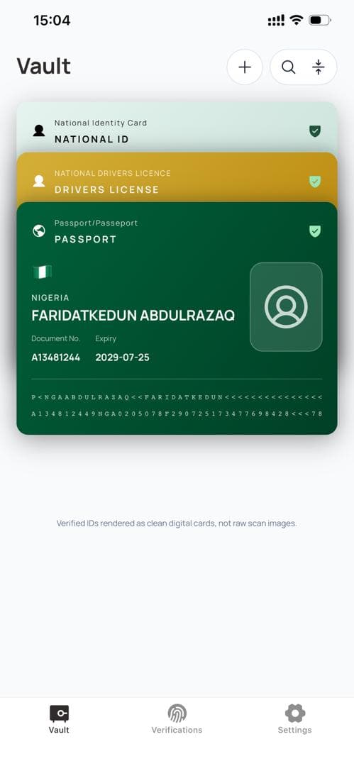 Digital identity pass